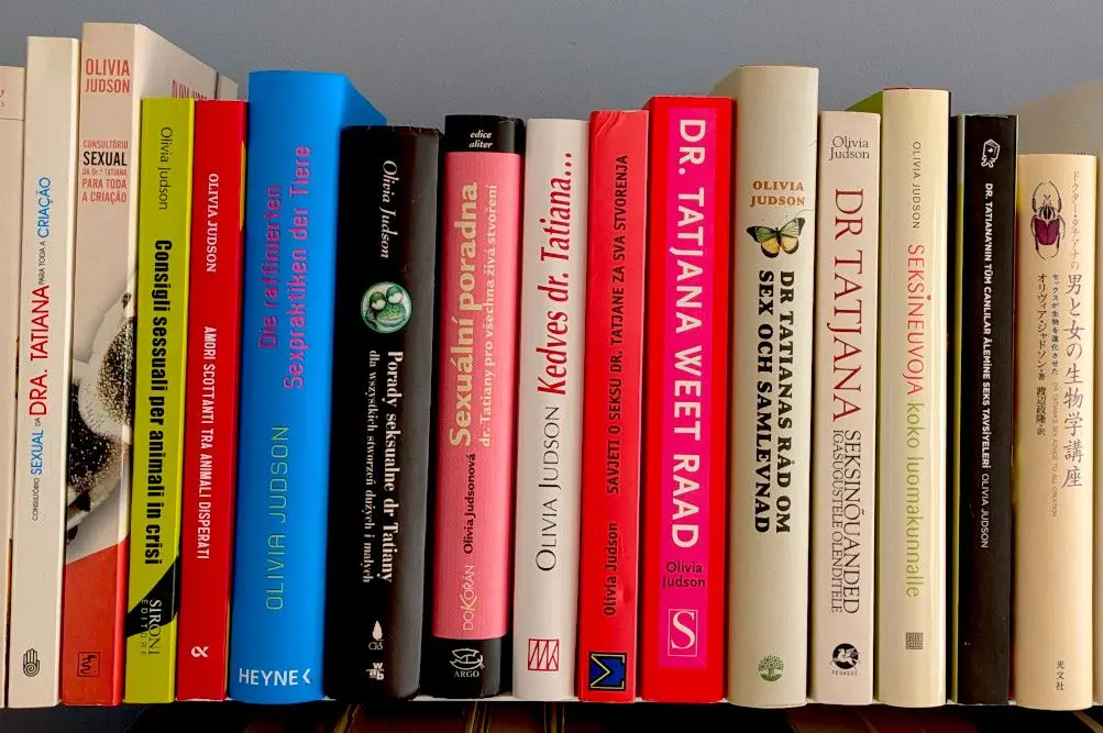 Translated editions of Dr Tatiana’s Sex Advice to All Creation arranged together